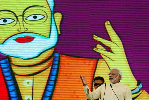 A day after two Gujarat MLAs quit to join BJP, Congress today alleged that Chief Minister Narendra Modi was promoting corruption and luring legislators and others with money. File photo - PTI