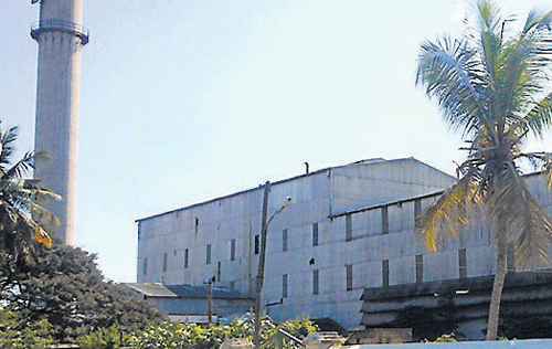 A view of Pandavapura Co-operative Sugar  Factory at Pandavapura, in Mandya district.