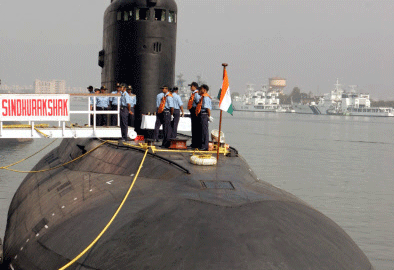 File photo of Indian Navy's Sindhurakshak, which also met with an accident in August last year. About 18 Indian sailors perished in a fire on board the Sindhurakshak, Indian Navy said. Reuters
