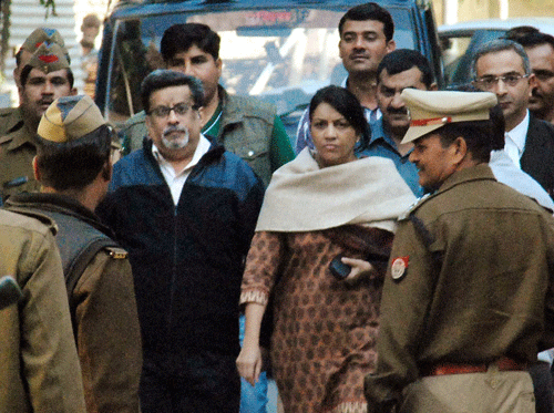 Nupur and Rajesh Talwar, who have been sentenced to life imprisonment for killing their teenage daughter Aarushi and house help Hemraj in 2008, have approached the Bombay High Court seeking stay on the release of a movie purportedly based on the murder case. PTI File Photo