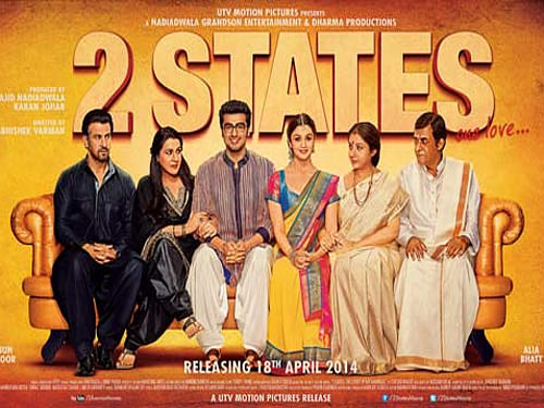 The movie '2 States' was earlier offered to Shah Rukh Khan, Ranbir Kapoor as well as Saif Ali Khan before the Ishaqzaade star, Arjun Kapoor was roped in, Producer Sajid Nadiadwala said here today. 2 States: Official Poster