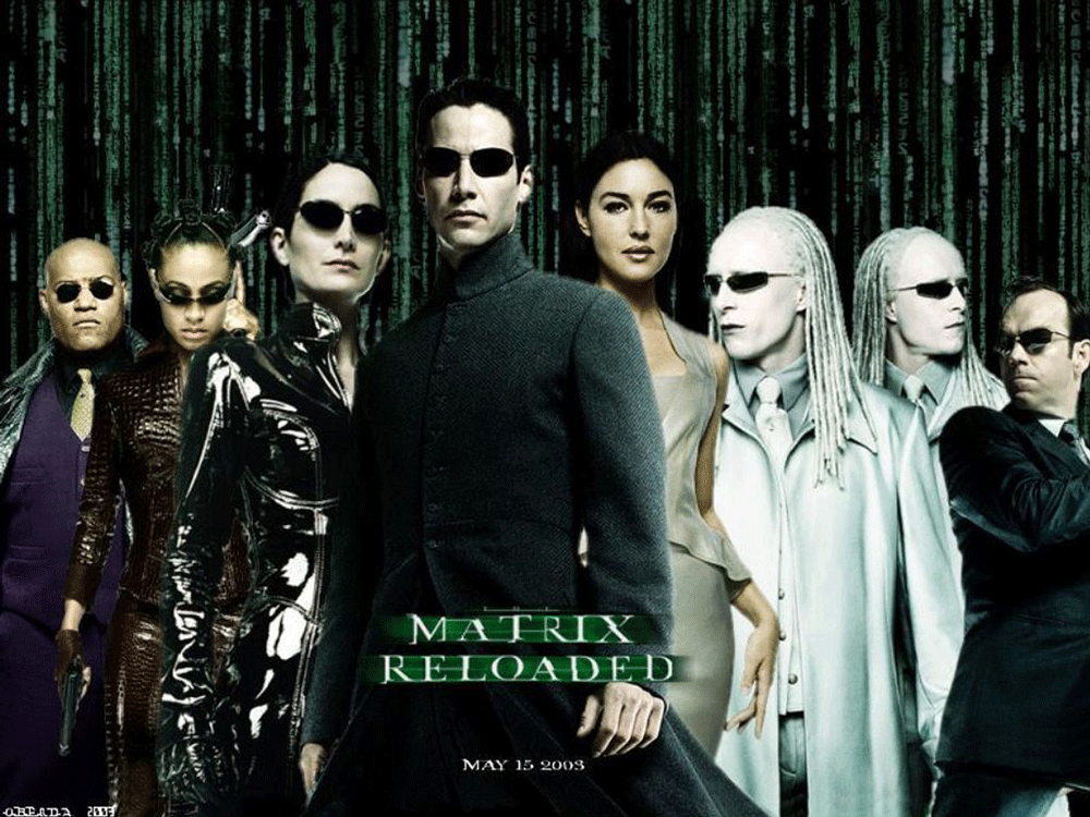 2003 movie ' The matrix reloaded' poster