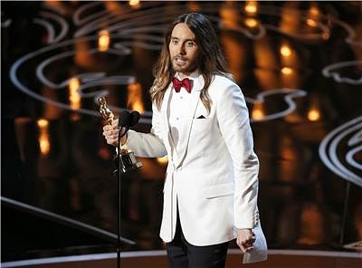 Jared Leto, best supporting actor winner for his role in "Dallas Buyers Club", speaks on stage at the 86th Academy Awards in Hollywood, California March 2, 2014. REUTERS/Lucy Nicholson