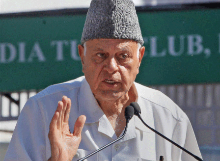 There was a ruckus in the Jammu and Kashmir assembly Monday over union minister and former state chief minister Farooq Abdullah's comments on the people of Kashmir, whom he called "maha chors" (biggest thieves) at a recently held function. PTI photo