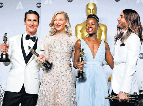 proud: Matthew McConaughey, Cate Blanchett, Lupita Nyong'o and Jared Leto.