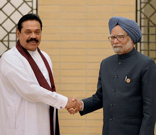 Brushing aside opposition from the DMK and other parties in Tamil Nadu, Prime Minister Manmohan Singh on Tuesday met Sri Lankan president Mahinda Rajapaksa.  PTI