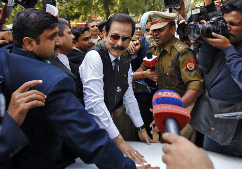 Sahara chief Subrata Roy, sent to judicial custody till March 11 by the Supreme Court, ate a single roti with dal as he spent Tuesday night in the Tihar Jail. Reuters photo