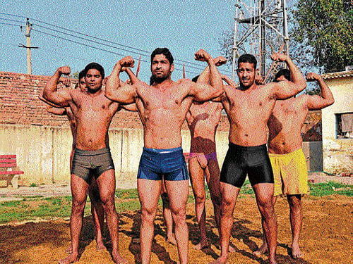 Many youths of this village hit the gym in morning and go for a job of bouncer in pubs and bars in Delhi and nearby cities of Gurgaon and Noida. DH photo/ Chaman gautam