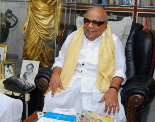 Days after sending feelers to CPIM and CPI which had quit the AIADMK-led alliance, DMK chief M Karunanidhi today said no talks had been held with them so far and declined to commit on the number of seats they would be offered if they joined the Democratic Progressive Alliance. PTI file photo