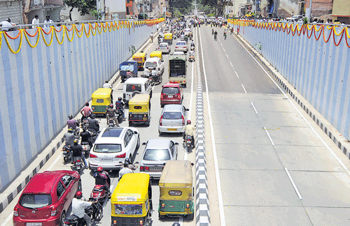 Kadirenahalli underpass had a faulty design and overshot several deadlines before its launch. DH Photo