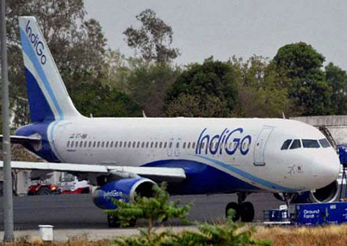 An IndiGo flight from Delhi caught fire as it landed in Kathmandu airport, but all 182 people on board escaped unhurt. File photo - PTI