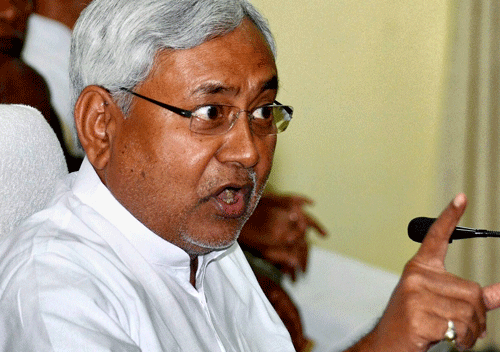 ''Any one, who joined hands with those who insulted Bihar, I have pasted a black background of post as a symbol of protest,'' read Nitish Kumar's post in reference to MNS leader Raj Thackeray who has repeatedly humiliated people from Bihar and defended violence against them. PTI file photo