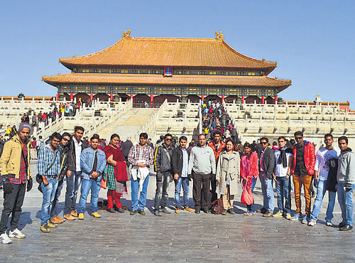 The MBA students of New Horizon College of Engineering at forbidden city. DHNS
