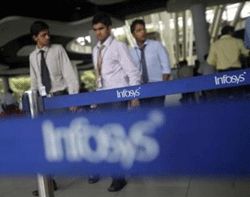Shares of IT major Infosys tanked 9 per cent today as the company expects sluggish growth in the January-March quarter due to muted spending by clients, especially in the retail sector. Reuters file photo