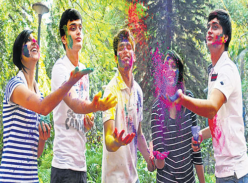 Holi, the festival of colours, is here and Bangaloreans are celebrating the day in their own way.