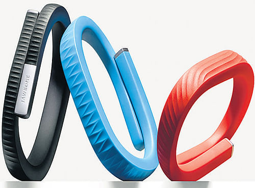 A handout of Jawbone's newUP wrist band, INYT