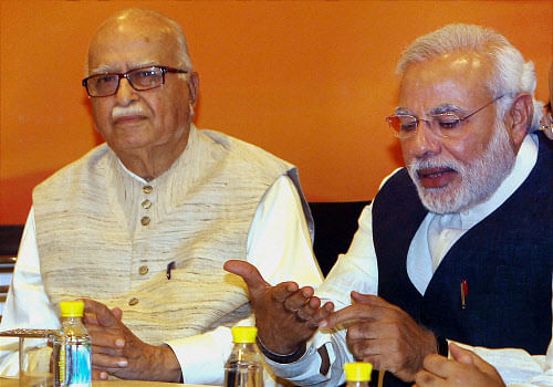 BJP veteran L.K. Advani will contest the Lok Sabha polls from Gandhinagar in Gujarat while Narendra Modi will fight from Vadodara. PTI Image