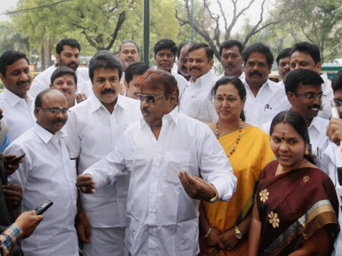 Sources in BJP said the party is inching closer towards finalising a pact with cine star turned politician Vijayakanth's DMDK, Vaiko-led MDMK, PMK headed by Ramadoss, Kongunadu Makkal Desiya Katchi and IJK. PTI Photo