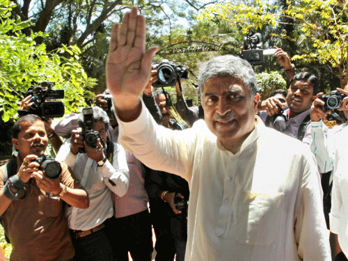 Infosys co-founder and Congress candidate Nandan Nilekani today filed his nominations for the Bangalore South Lok Sabha constituency, where he is locked in a tough battle against five-time MP BJP's Ananth Kumar. PTI Photo