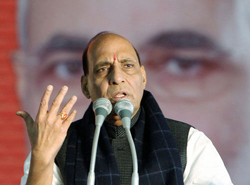 BJP national president Rajnath Singh, who hails from UP, finds himself on the firing line, with angry leaders holding him responsible for the ''mess''. PTI File Photo