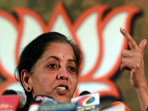 BJP spokesperson Nirmala Sitharaman said Congress-led UPA government laid back about appointing Navy Chief. PTI Image