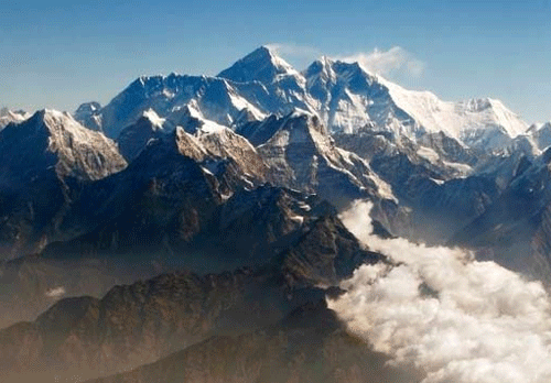 Mount Everest - the world's highest mountain - may have been born as Asia was squeezed like a tube of toothpaste after India smashed into the rest of the continent, scientists say.  Reuters photo