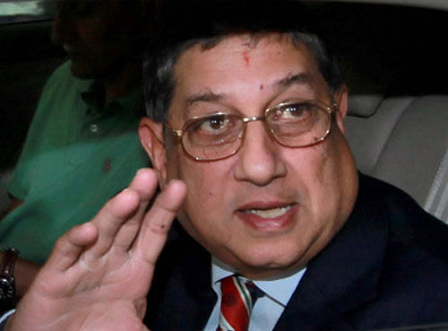 Pressure mounted on N Srinivasan to quit as BCCI chief as three vice-presidents on Tuesday joined former cricketers and administrators in asking him to respect the Supreme Court observation that he should step down for a fair probe into the IPL fixing scandal. PTI file photo