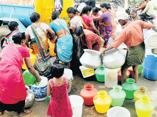 The BWSSB also supplies water through tankers to ensure equal distribution across the&#8200;City. DH File Photo