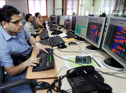 The benchmark index Sensex continued its record setting spree for the fourth straight day as buying by FIIs in banking and oil & gas stocks pushed the barometer up by 119.07 points to close at fresh all-time high of 22,214.37 today. PTi File Photo