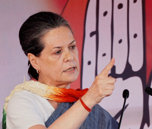 Congress president Sonia Gandhi Monday said the BJP was changing its mask again and people should reject the party whose heart is full of hatred. PTI photo