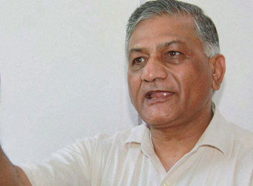 Former Army Chief General V K Singh is fighting his maiden election from Uttar Pradesh's Ghaziabad constituency on a BJP ticket. PTI file photo