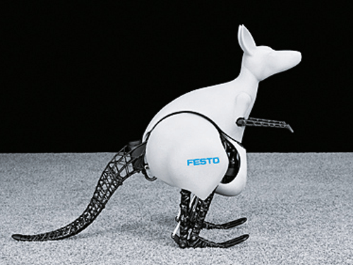 BionicKangaroo is able to realistically emulate the jumping behaviour of real kangaroos, which means that it can efficiently recover energy from one jump to help it make another jump. Photo Courtesy: Festo Official Website