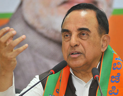 BJP leader Subramanian Swamy addressing at the press conference at BJP State office in Bangalore. DH File PHoto