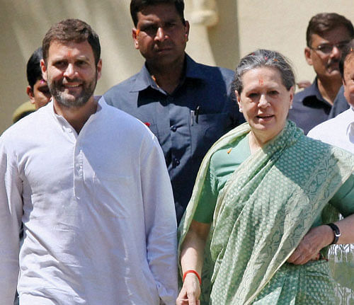 With Prime Minister Manmohan Singh out of contention, the BJP on Friday sought to drag Congress president Sonia Gandhi and son Rahul in the firing line by charge sheeting the duo for the UPA's all round failure. PTI File Photo