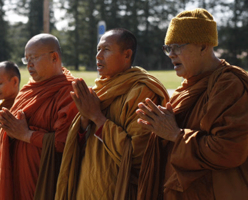 Election fever has gripped even the Buddhist monks in Sikkim as spiritual discourses in monasteries take a political turn with three Lamas entering the poll fray, AP file photo