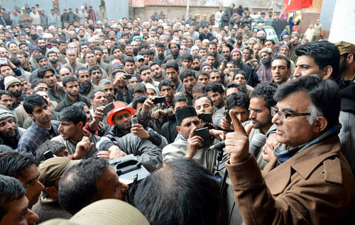 National Conference candidate Mehbooba Beigh addressing an election campaign rally at Aishmuqam in south Kashmir's Anantnag district. PTI Photo