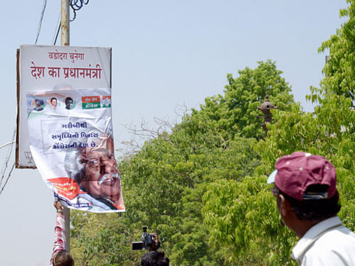 BJP had put up over 1,000 hoardings carrying Modi's photos at key locations in the city. The party had booked the hoarding sites about 15 days in advance, PTI photo