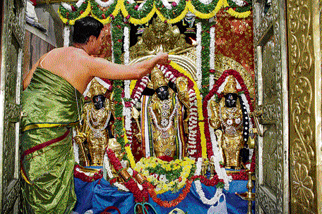 In the name of Lord: Special poojas are offered at Ramamandira in Rajajinagar on the occasion of Ramanavami on Tues
