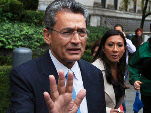 Former Goldman Sachs Group Inc board member Rajat Gupta departs Manhattan Federal Court after being sentenced in New York in this file photo taken October 24, 2012. A federal appeals court upheld the conviction of Gupta, one of the biggest successes in federal prosecutors' long-running probe to stop insider trading on Wall Street. REUTERS