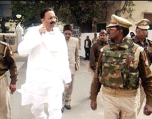 Jailed MLA of Quami Ekta Dal Mukhtar Ansari. TV Grab.