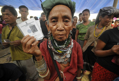 Voting for the lone Lok Sabha constituency and an Assembly by-poll in Mizoram began today, for which additional eight companies of central para-military forces have been deployed. Reuters photo