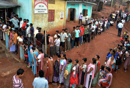 On Saturday, balloting took place in three constituencies of Assam, two seats of Goa, Tripura's second Lok Sabha constituency and Sikkim's lone parliamentary constituency. PTI file photo