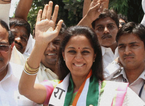 The issue in this prestigious constituency in Western Maharashtra is not who will win but by what margin will sitting MP Supriya Sule emerge victorious for the second successive term. PTI file photo