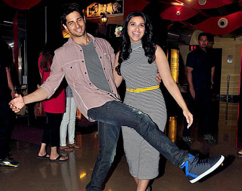 Newcomer Siddharth Malhotra feels kissing in movies has been given too much importance when it is not such a big deal. Seen here with his 'Hasee toh Phasee' co-star Parineeti Chopra. PTI File Photo