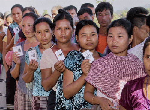 A staggering 85 percent of the electorate voted in Tripura in the two-phase Lok Sabha election, officials said Sunday. PTI file photo