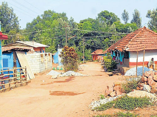 Residents of a few villages in Mudigere taluk have threatened to boycott the Lok Sabha elections if their long-pending demands like supply of water and roads are not met. A view of Salugumbri village. DH Photo