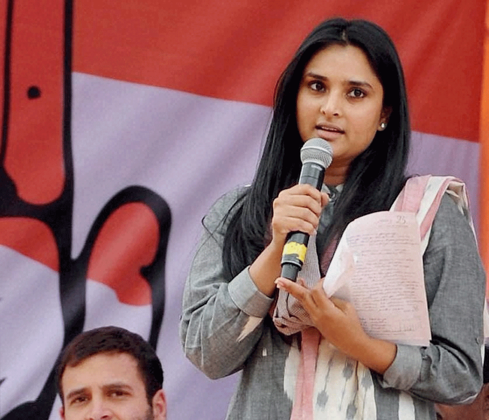 Battling factionalism within the party, Congress candidate and multi-lingual cine actress Ramya is fending for herself to reclaim the Mandya Lok Sabha seat which she won only eight months ago in bypolls. PTI File Photo