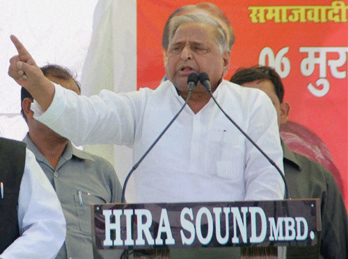 Mulayam assured the farmers that like free irrigation facilities they would also get free power facilities after one year. PTI photo