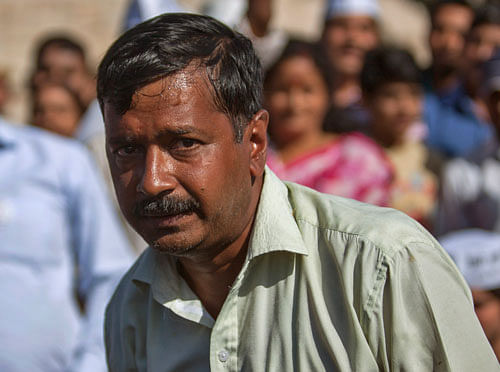 Aam Aadmi Party leader Arvind Kejriwal faced a barrage of stones and brickbats thrown at him by over a dozen youth shouting ''Har Har Modi, Ghar Ghar Modi'' slogans near the Banaras Hindu University campus Thursday evening, police and eyewitnesses said. AP File Photo