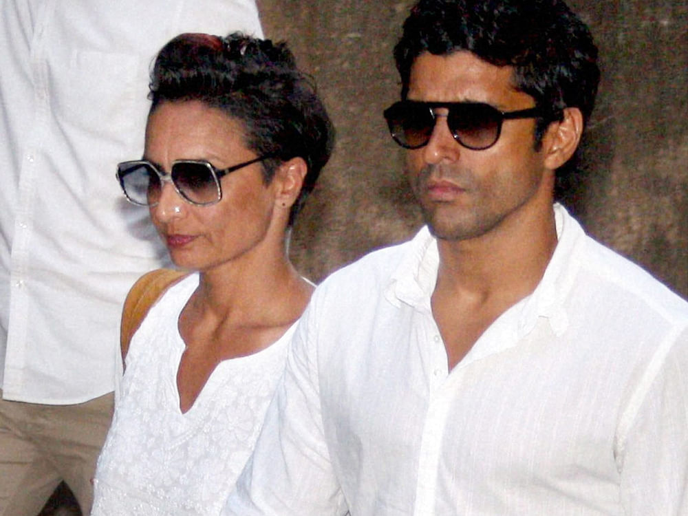 Husband and wife often fulfil complimentary roles. Actor-filmmaker Farhan Akhtar says that his wife Adhuna supports him and gives him strength and confidence to finish his work with ease. / PTI file image